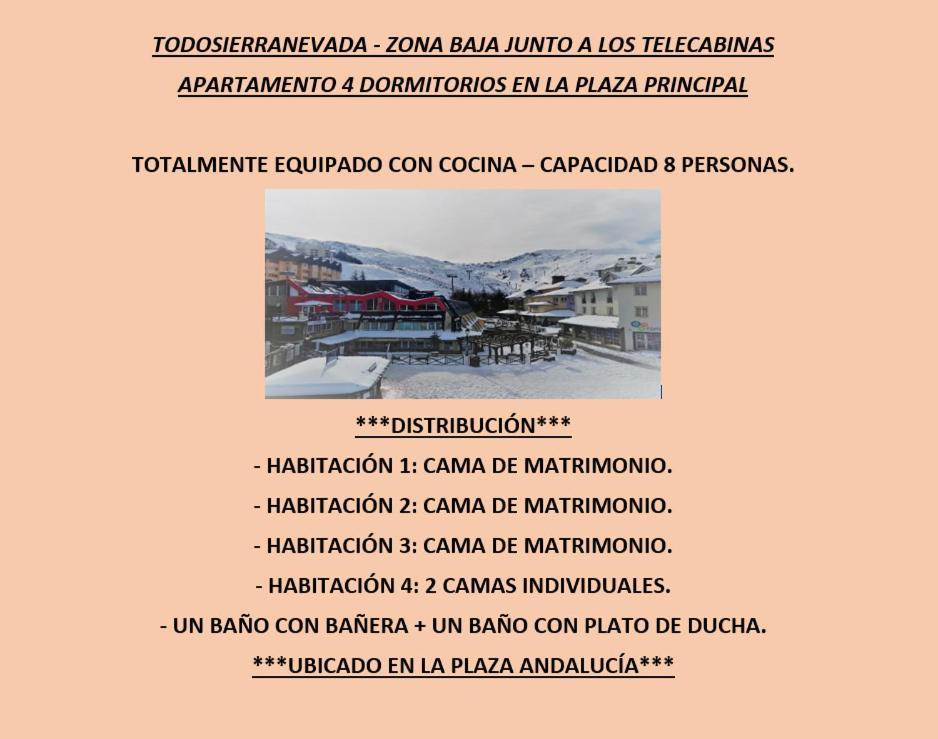 Todosierranevada Zona Baja - Apartamentos De 4 Dormitorios - Junto A Los Telecabinas Sierra Nevada Eksteriør billede